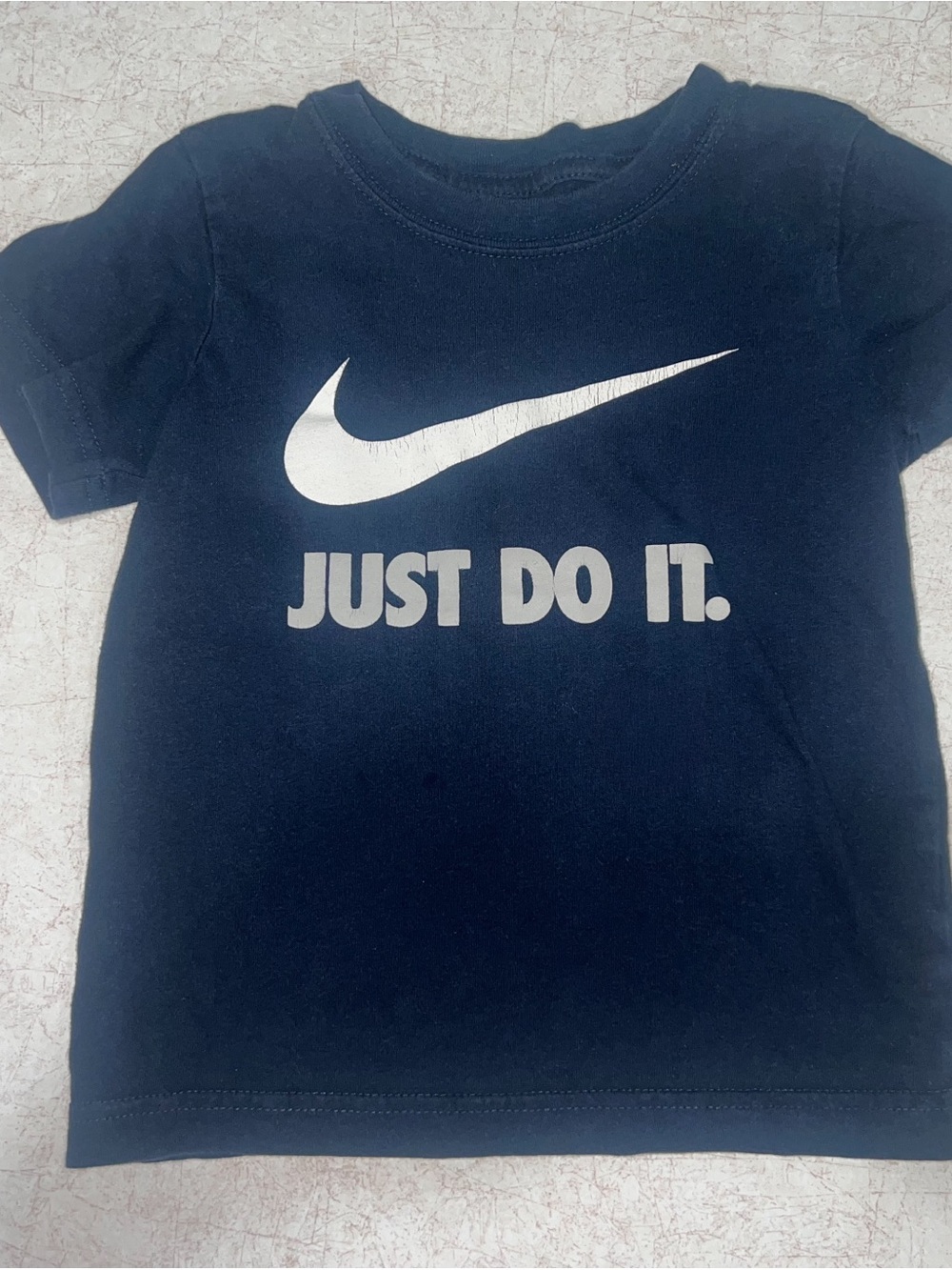 Nike Navy Tee with White Swoosh and 'Just Do It.' Graphic